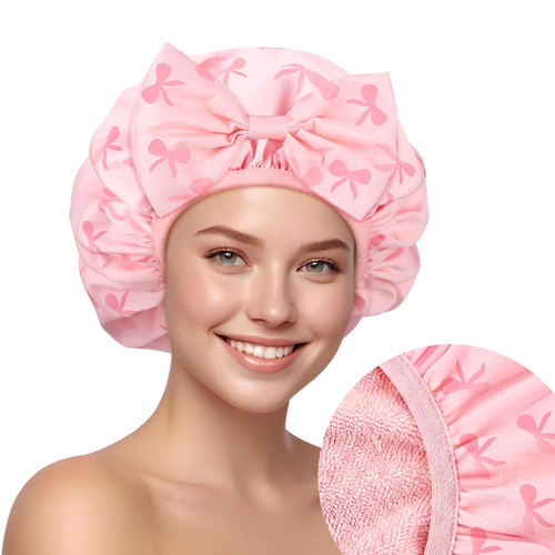 Cuffia doccia rosa - fiocco, per